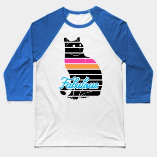 Black Cat Art Baseball T-Shirt